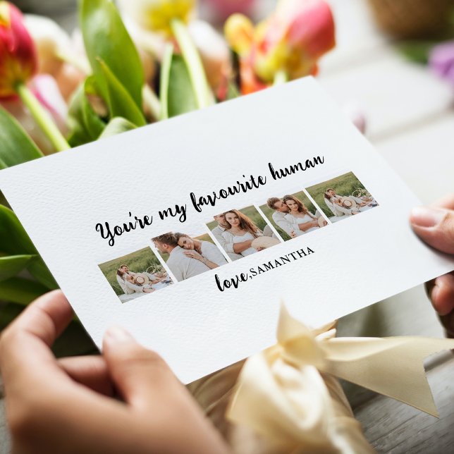 Collage Couple Photo & You Are My Favourite Human Holiday Postcard (Creator Uploaded)