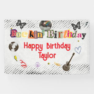 Collage Cut Out Rockstar Birthday Banner