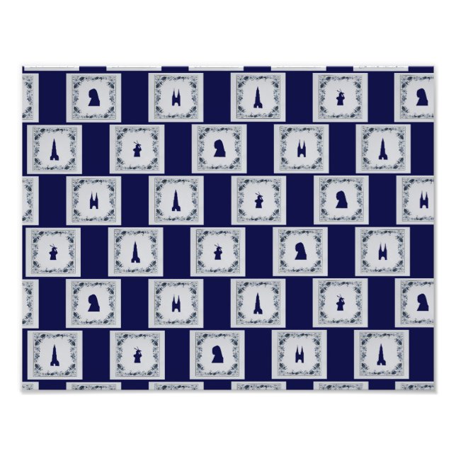 Collage Delft blue tiles Photo Print (Front)