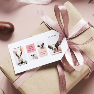 Collage Dog Photos   Dog Is My Valentines   Pink  Gift Tags