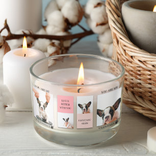 Collage Dog Photos   Dog Is My Valentines   Pink  Rectangular Sticker