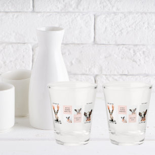 Collage Dog Photos   Dog Is My Valentines   Pink  Shot Glass