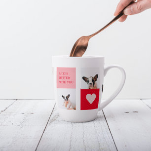 Collage Dog Photos   My Dog Is My Valentine Latte Mug