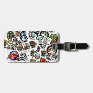 Collage Drawings Luggage Tag
