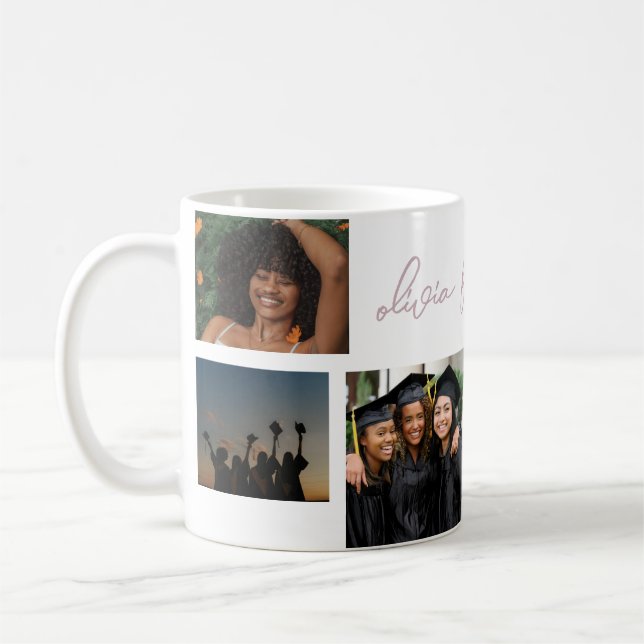 Collage Editable Multi Photo Grad 2023 School Coffee Mug (Left)