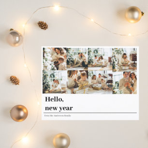 Collage Family Photo   Hello New Year Postcard