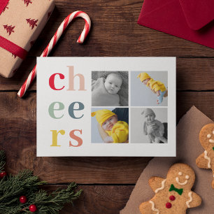 Collage Four Photos   Colourful Cheers Postcard