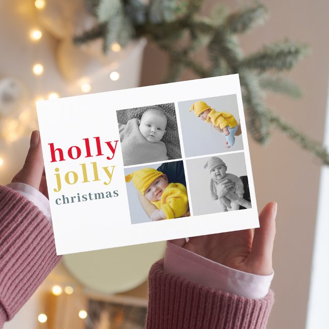 Collage Four Photos | Colourful Holly Jolly Postcard (Creator Uploaded)