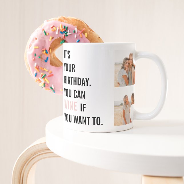 Collage Friend Photo| Happy Birthday | Best Gift Two-Tone Coffee Mug (Creator Uploaded)