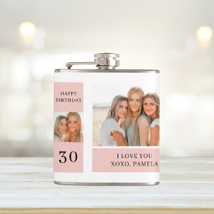 Collage Friend Photos   Happy Birthday Gift Hip Flask