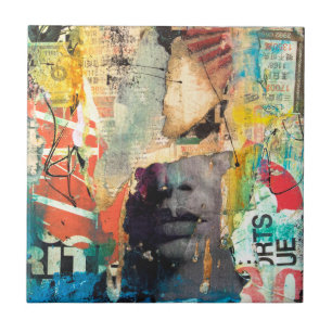 Collage Head Ceramic Tile