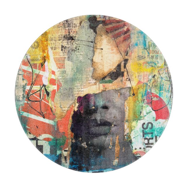 Collage Head Cutting Board (Front)