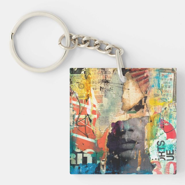 Collage Head Key Ring (Front)