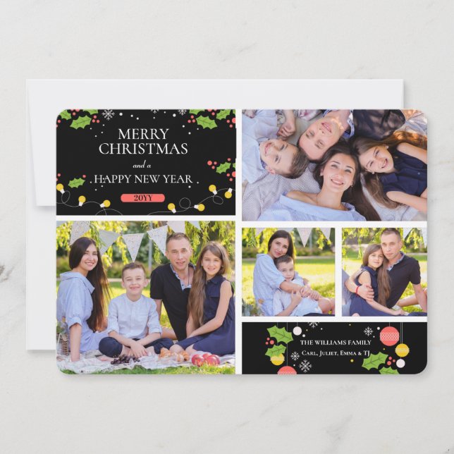 Collage Holiday Photo Card (Front)