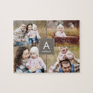 Collage Initial Custom Photo Puzzle