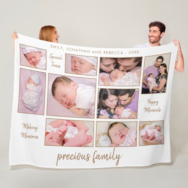 Collage Inspiring Quotes Names Year 10 Photos Fleece Blanket (In Situ)