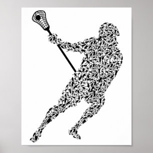 Collage Lacrosse Player Shirt Lacrosse Coach Shirt Poster