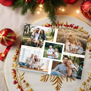 Collage Minimalist Merry Christmas Photos Family