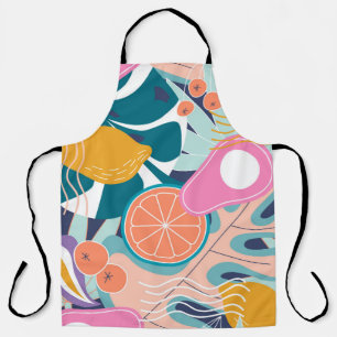 Collage modern floral seamless pattern. Modern exo Apron