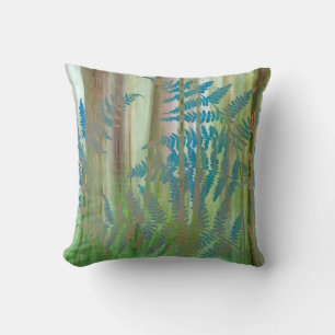 Collage of Bracken Ferns and Forest Seabeck, WA Cushion