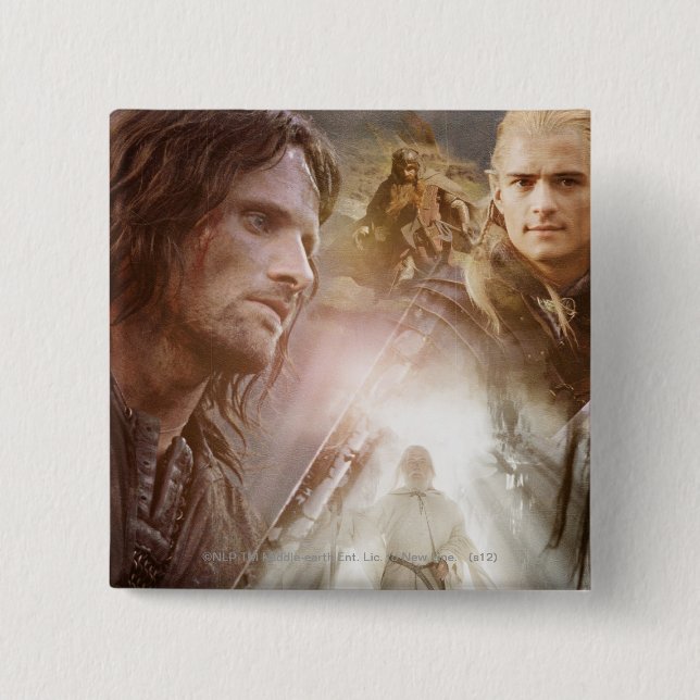 Collage of Characters 15 Cm Square Badge (Front)