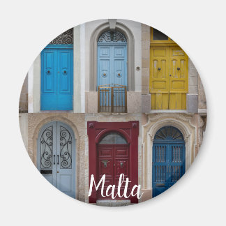 Collage of colourful front doors magnet