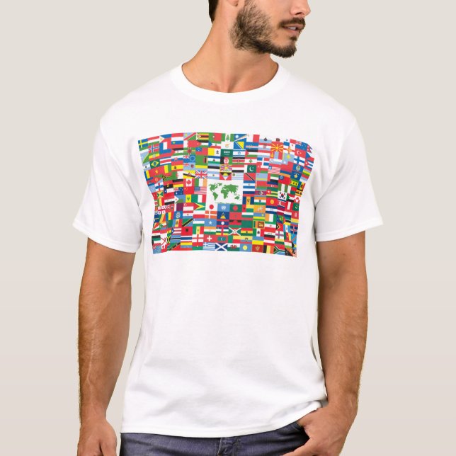 Collage of Country Flags from All Over The World T-Shirt (Front)