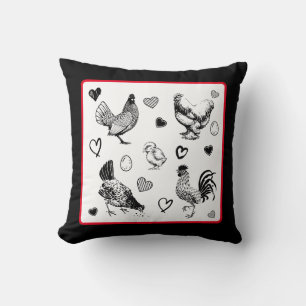 Collage of Cute Chickens Cushion