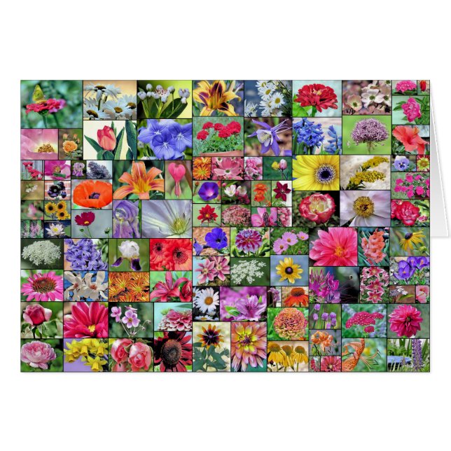 Collage of flowers card (Front Horizontal)