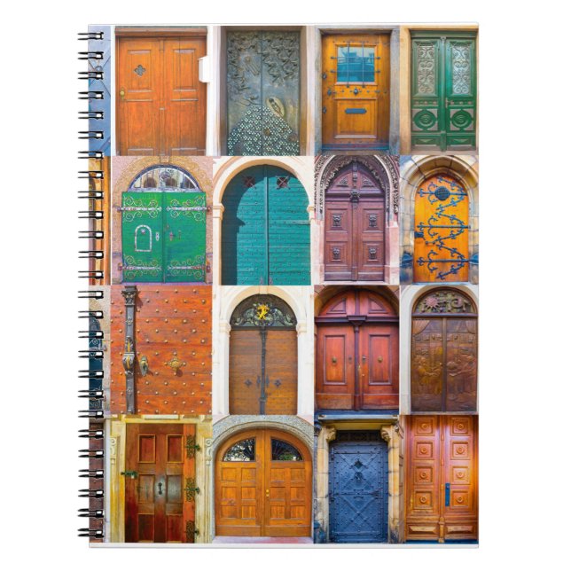 Collage of mediaeval front doors at Prague,  Czech Notebook (Front)