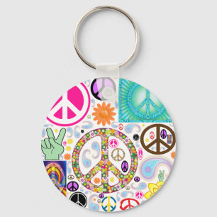 Collage of Peace Key Ring