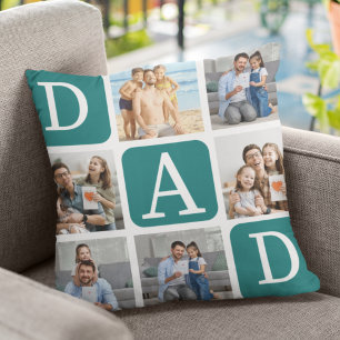 Collage of photos of children, Gift for Dad Cushion