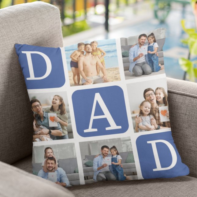 Collage of photos of children, Gift for Dad Cushion (Creator Uploaded)