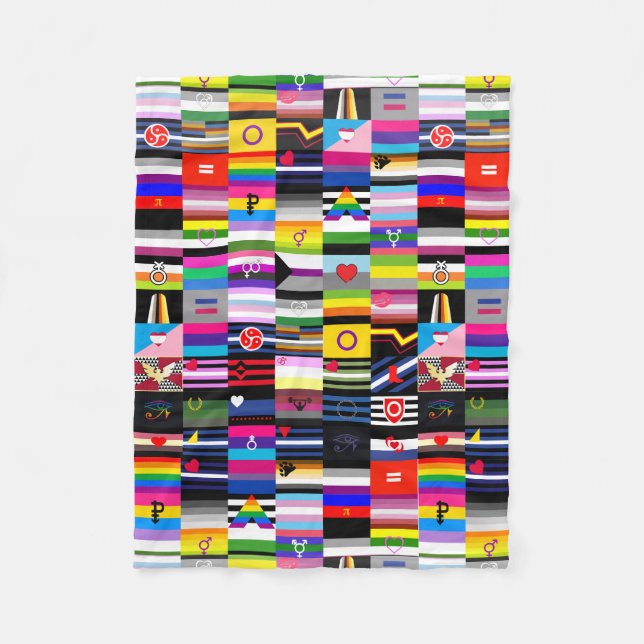 Collage of Pride Flags Fleece Blanket (Front)