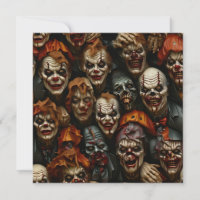 Collage of Spooky Zombie Clowns