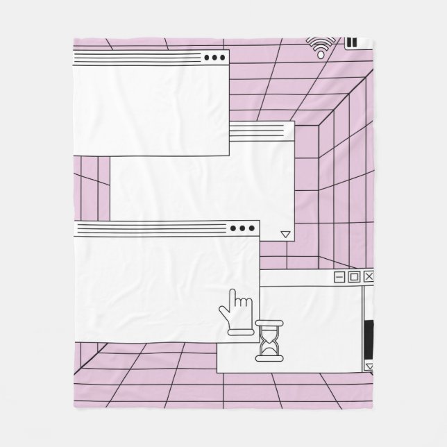 Collage of user interface elements. Cyberpunk and  Fleece Blanket (Front)
