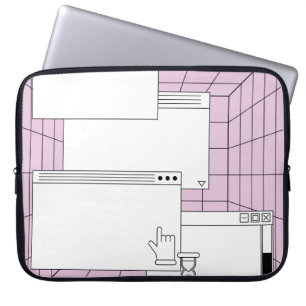 Collage of user interface elements. Cyberpunk and  Laptop Sleeve