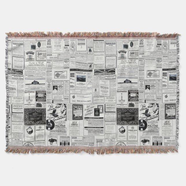 Collage Of Vintage Advertising Throw Blanket (Front)