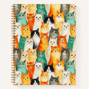 Collage of Watercolor Cats Journal