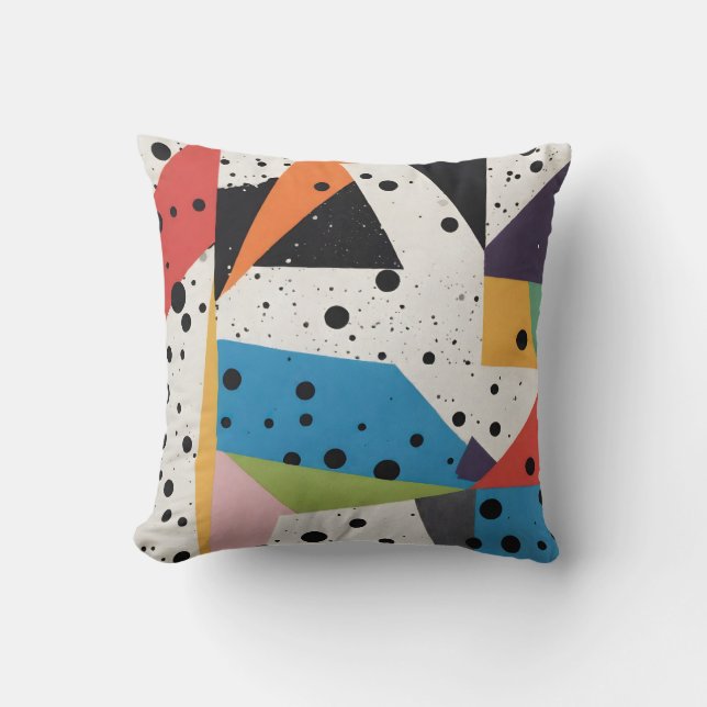 Collage Paper Black Dots Cushion (Front)