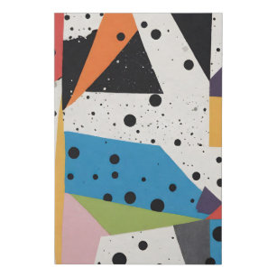 Collage Paper Black Dots Faux Canvas Print