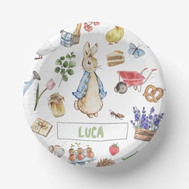 Collage Peter the Rabbit Paper Plate (Front)