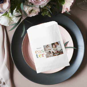 Collage Photo And Colourful Easter Holiday Gift Favour Bag