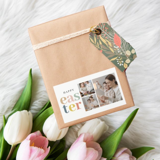 Collage Photo And Colourful Easter | Holiday Gift Rectangular Sticker (Creator Uploaded)