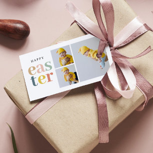 Collage Photo And Colourful Easter   Holiday Gift Tags
