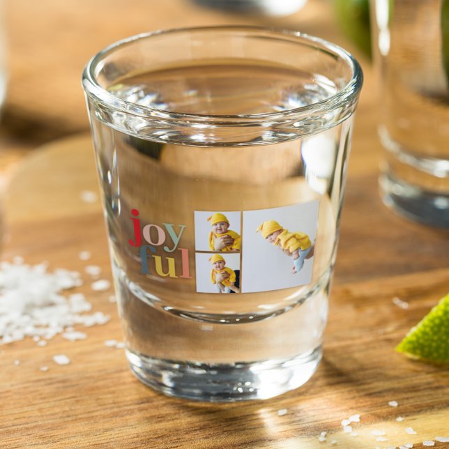 Collage Photo And Colourful Joyful | Holiday Gift Shot Glass (Creator Uploaded)