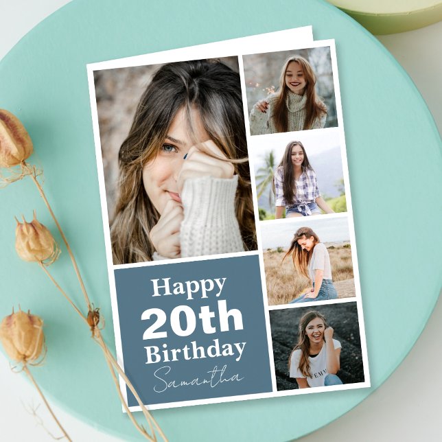 Collage | Photo Any Age Custom Birthday Card (Personalize the collage birthday greeting card to create a special keepsake for your loved one!)