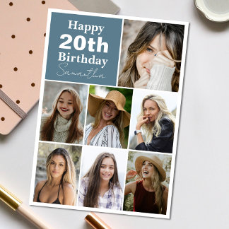 Collage | Photo Any Age Personalise Birthday Card