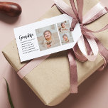 Collage Photo & Best Grandma Ever Best Beauty Gift Tags<br><div class="desc">"Collage Photo & Best Grandma Ever" is a beautiful and thoughtful gift that any grandma would love to receive. This unique gift combines a personalised photo collage with the heartwarming message "Best Grandma Ever" to create a meaningful and personalised keepsake. The photo collage can be customised with your choice of...</div>