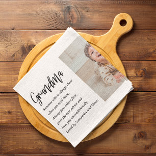 Collage Photo & Best Grandma Ever Best Beauty Gift Tea Towel